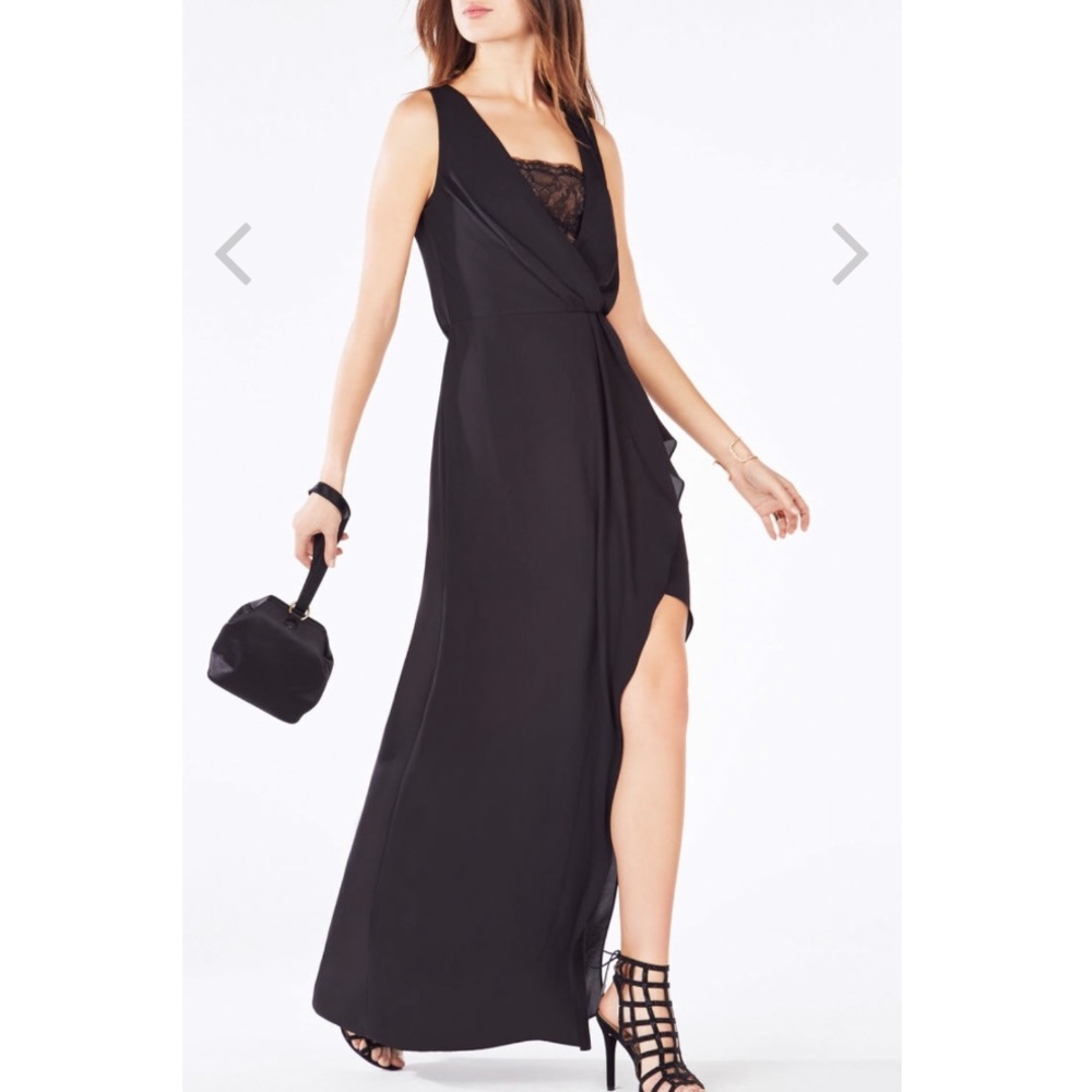 BCBG Koko Lace-Trim Blouson Gown